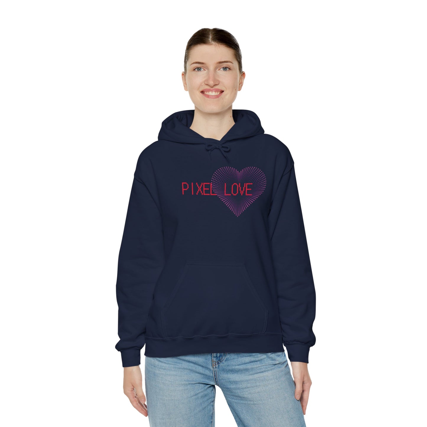 Pink Dotted Heart - Pixel Love Hoodie (CA)