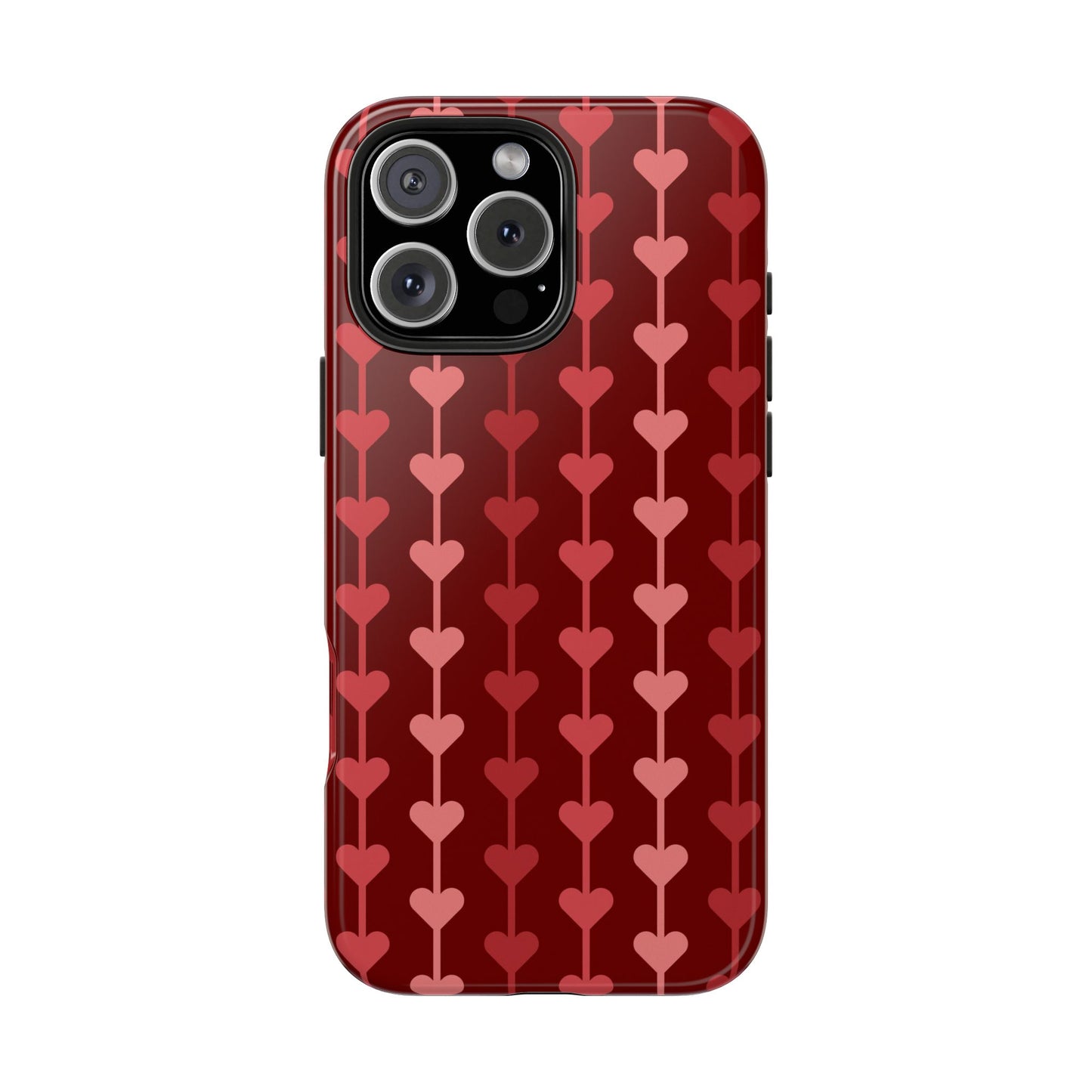 Red Heart Line Floral Ornament Seamless Pattern - Tough Phone Case