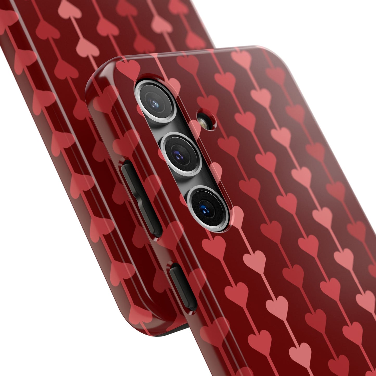 Red Heart Line Floral Ornament Seamless Pattern - Tough Phone Case