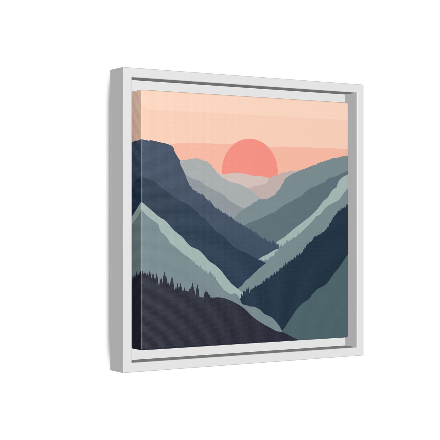 Mountain Sunrise Framed Canvas Art