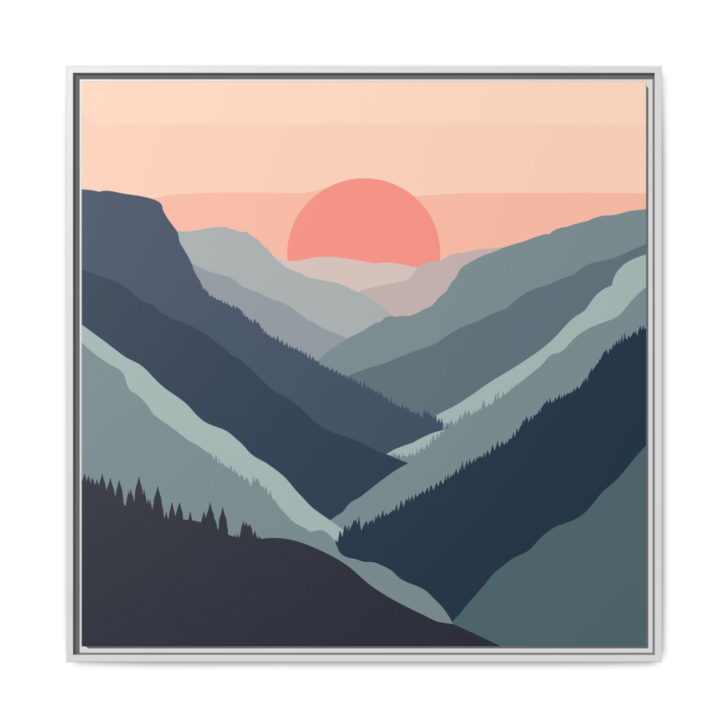 Mountain Sunrise Framed Canvas Art