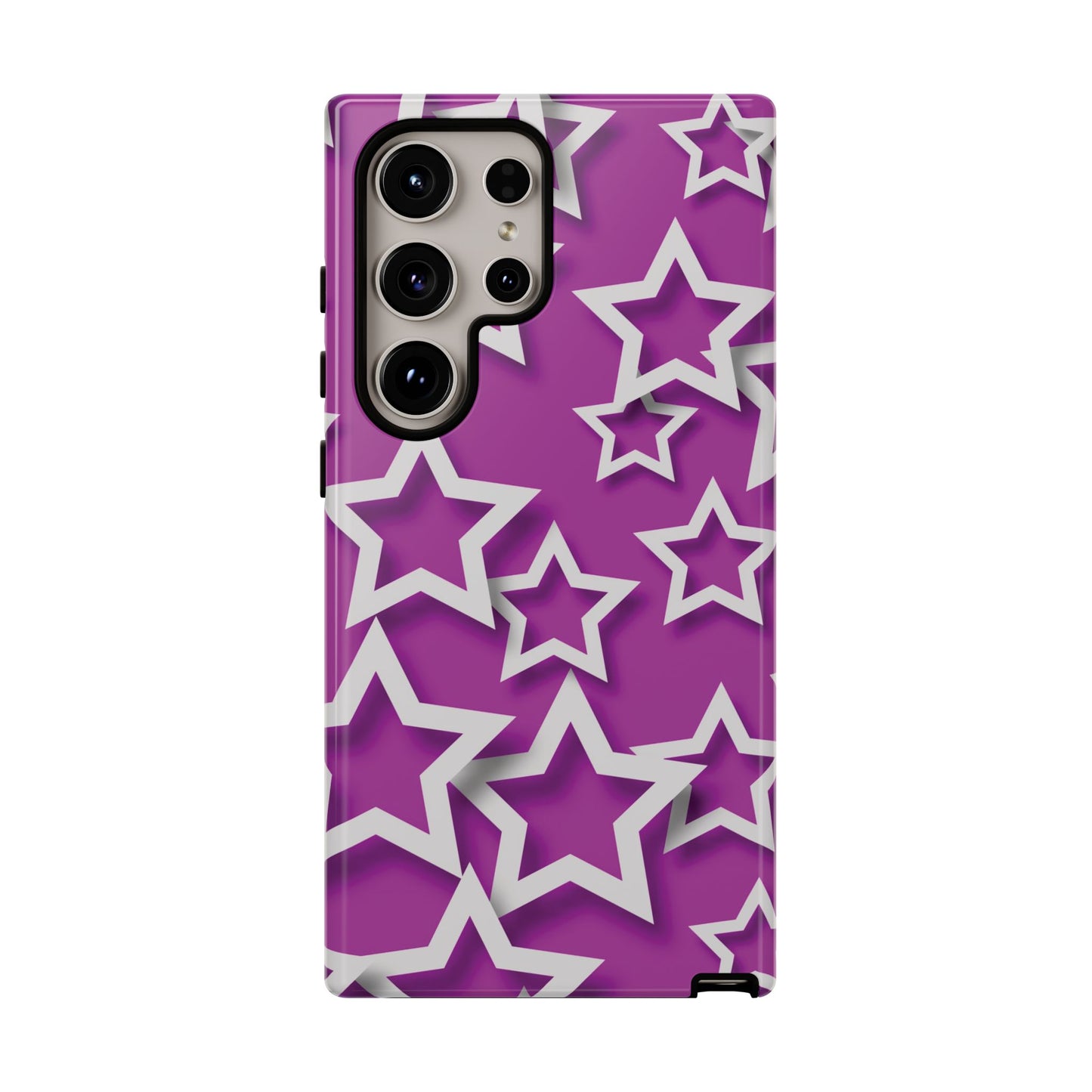 White Stars on Purple Background - Tough Phone Case
