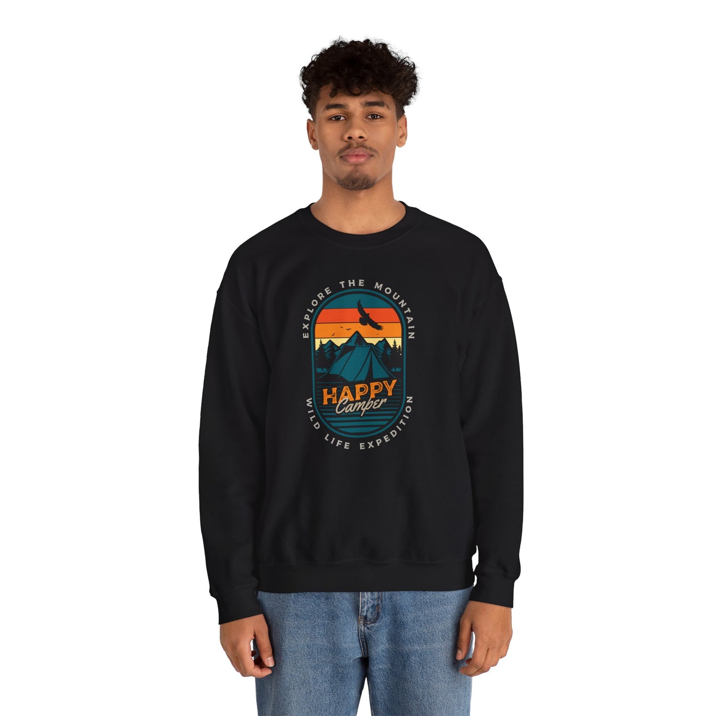 Happy Camper Explore the Mountain Crewneck Sweatshirt (CA)