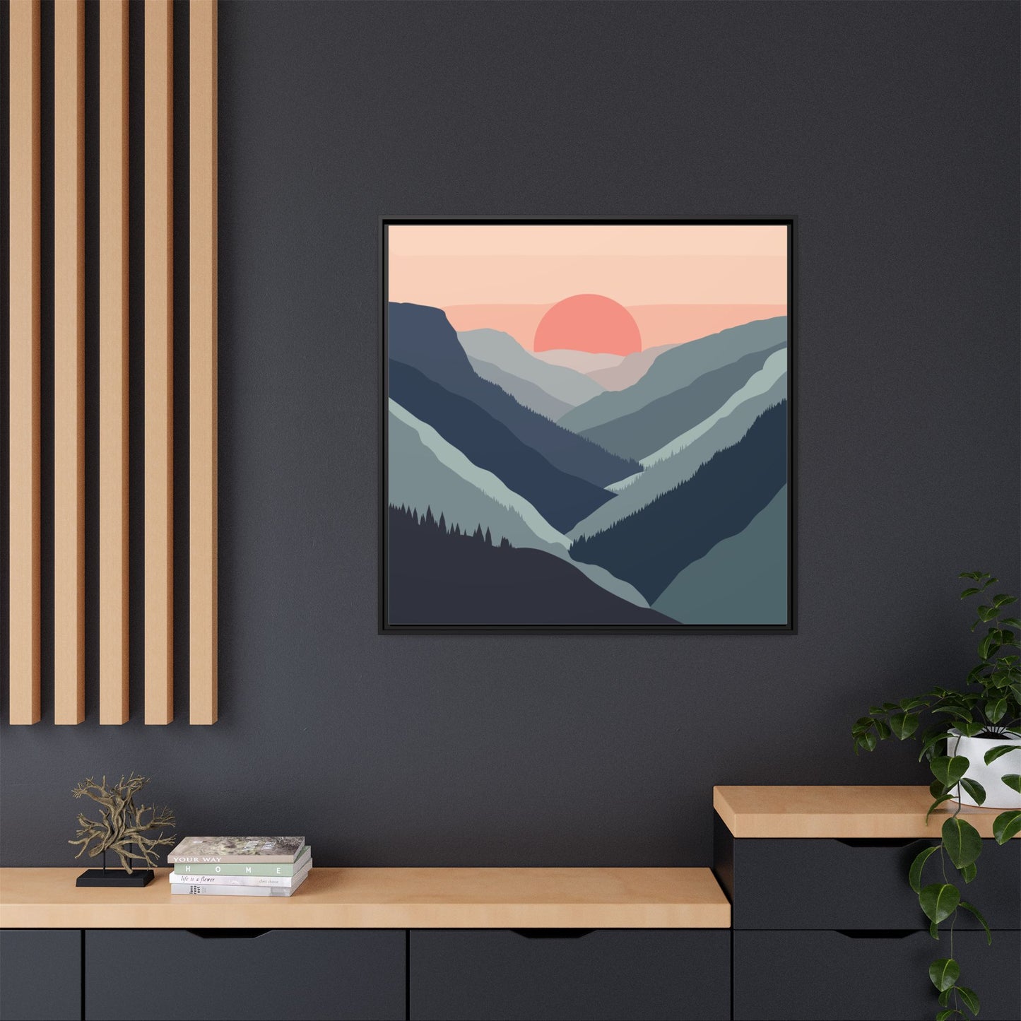Mountain Sunrise Framed Canvas Art