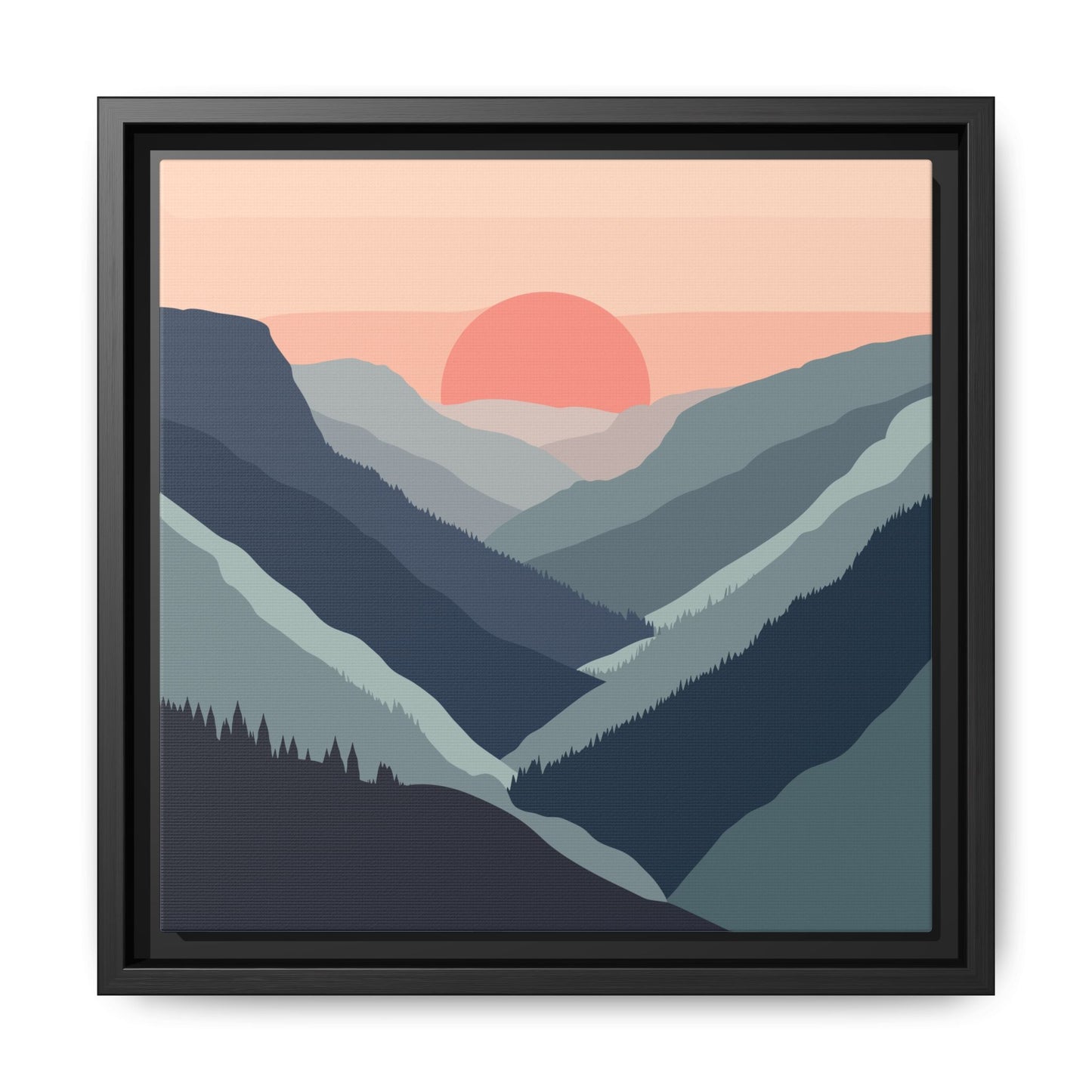 Mountain Sunrise Framed Canvas Art
