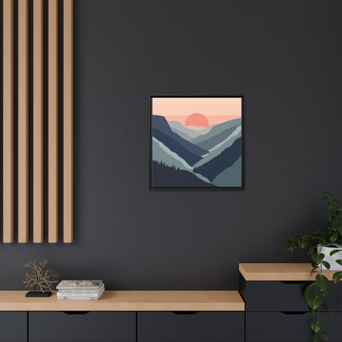 Mountain Sunrise Framed Canvas Art