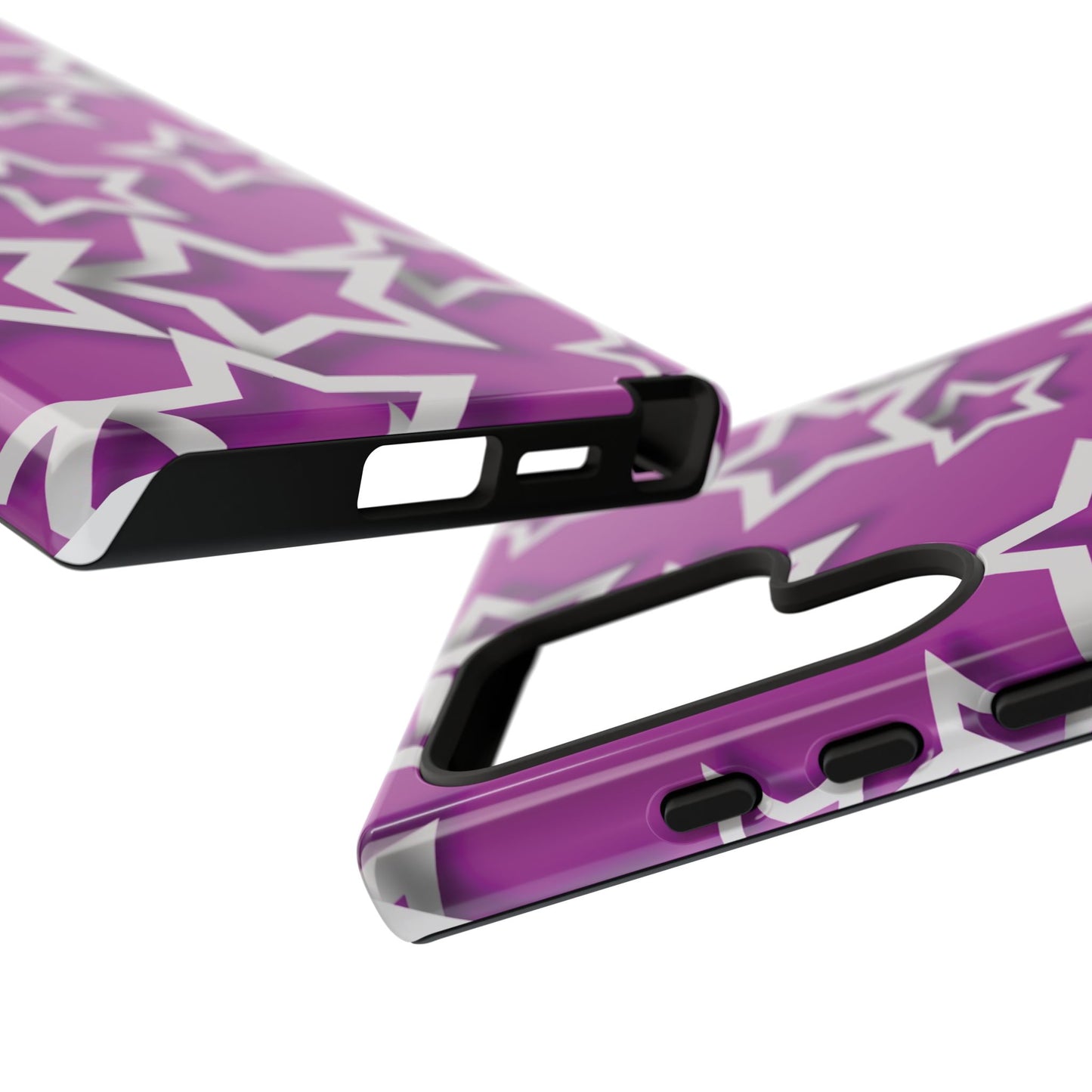 White Stars on Purple Background - Tough Phone Case