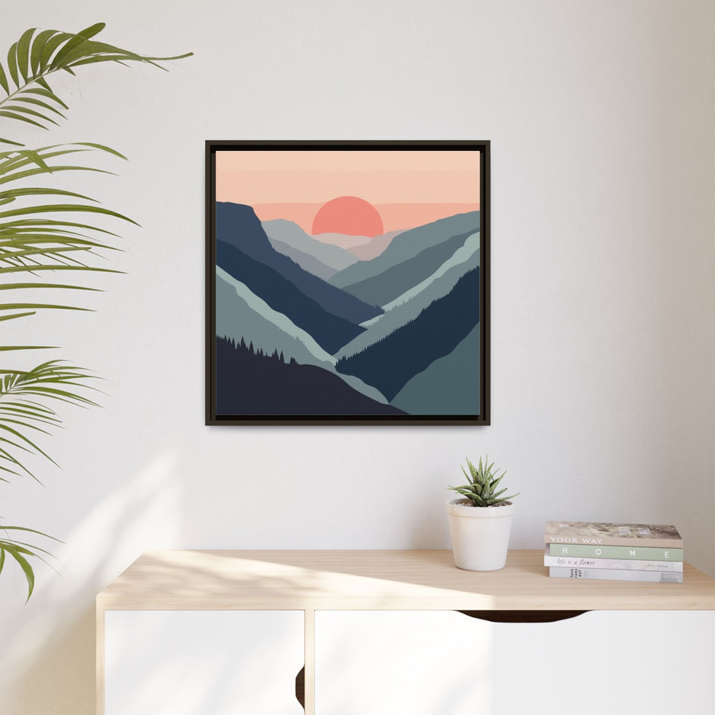 Mountain Sunrise Framed Canvas Art