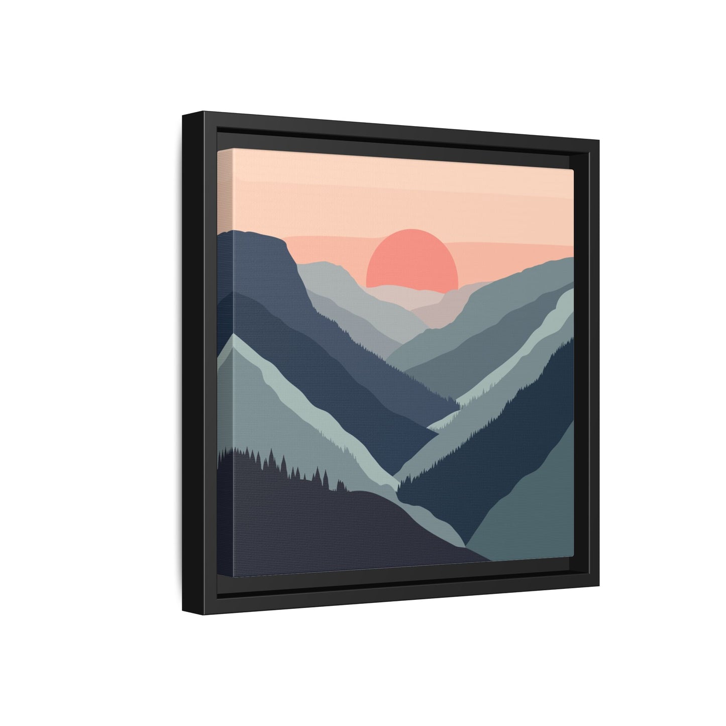 Mountain Sunrise Framed Canvas Art