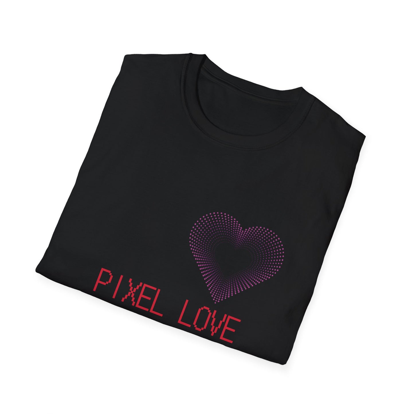 Pink Dotted Heart - Pixel Love Unisex T-Shirt