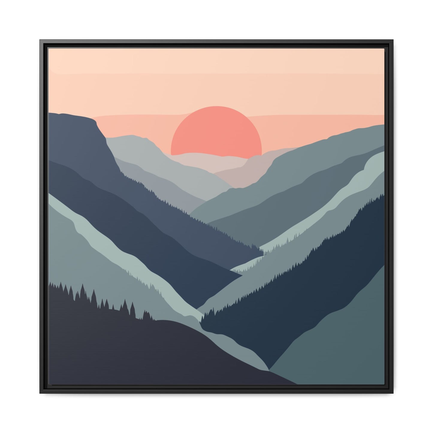 Mountain Sunrise Framed Canvas Art