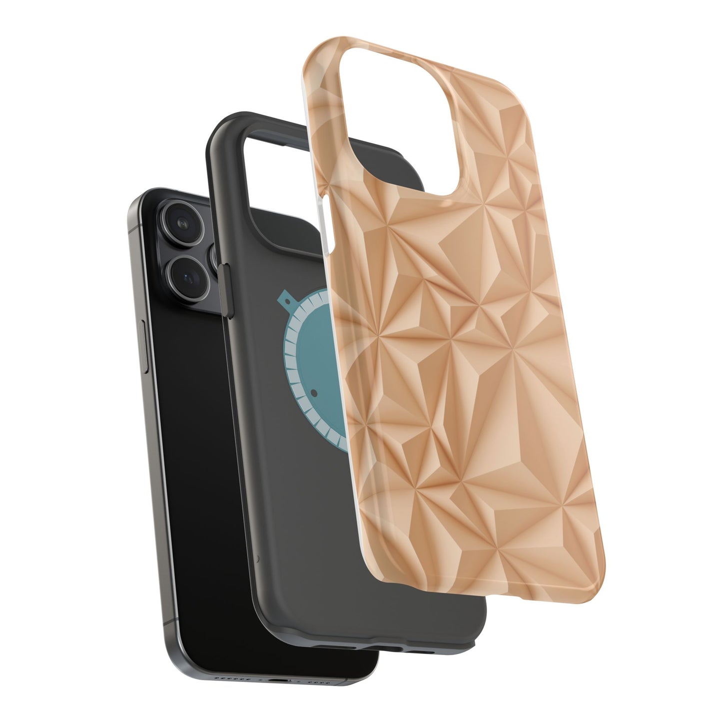 Gold 3D Geometric Pattern - Magnetic Tough Case