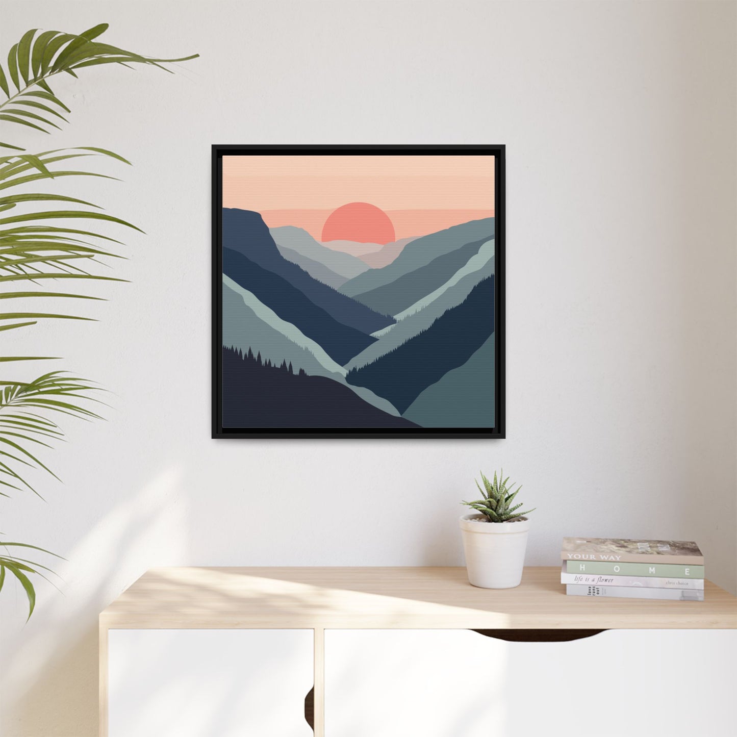 Mountain Sunrise Framed Canvas Art