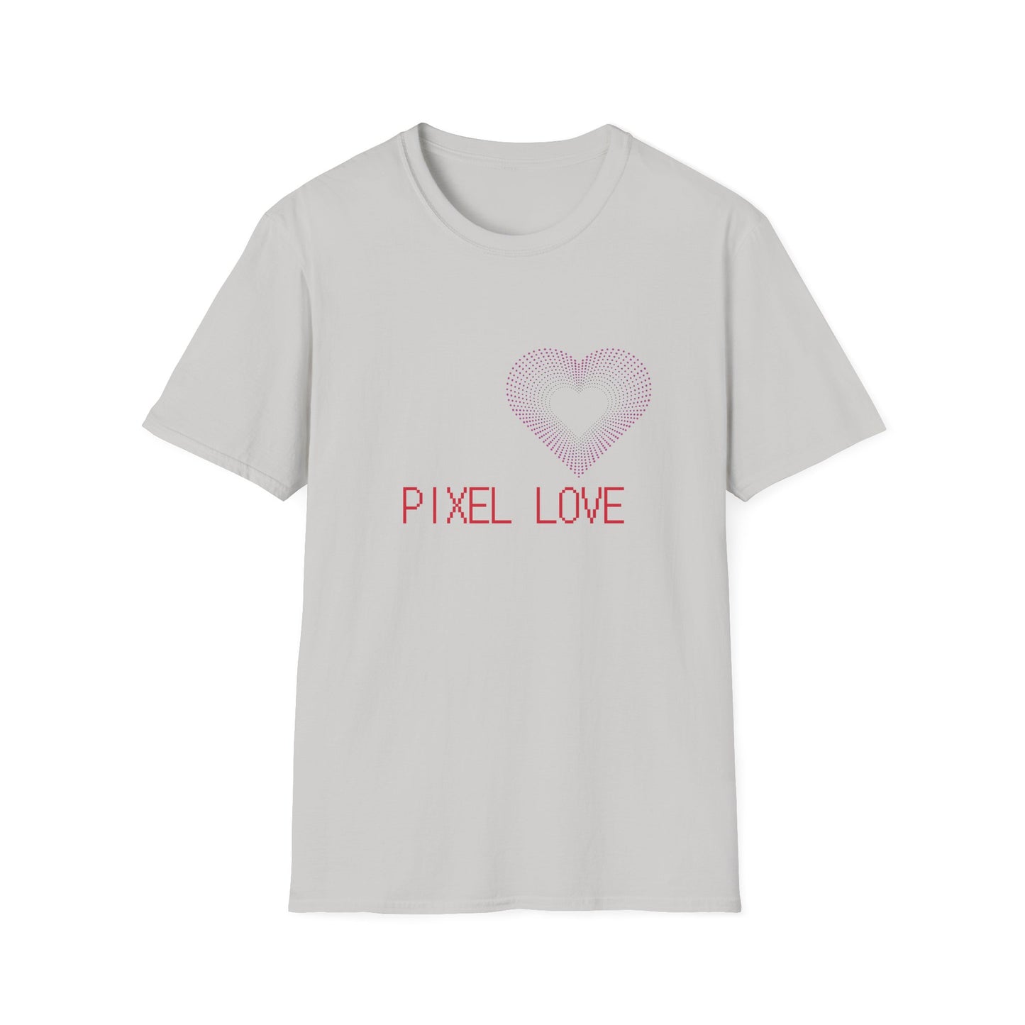 Pink Dotted Heart - Pixel Love Unisex T-Shirt