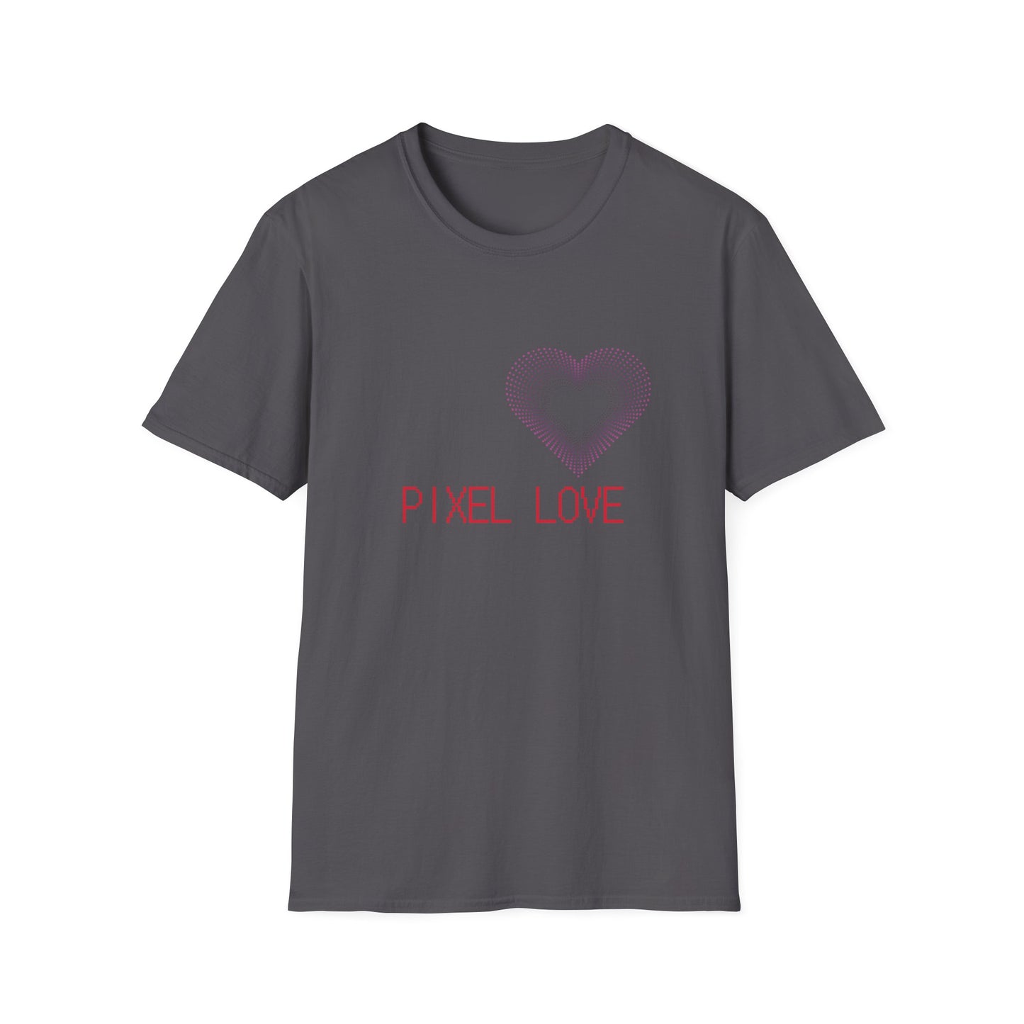 Pink Dotted Heart - Pixel Love Unisex T-Shirt